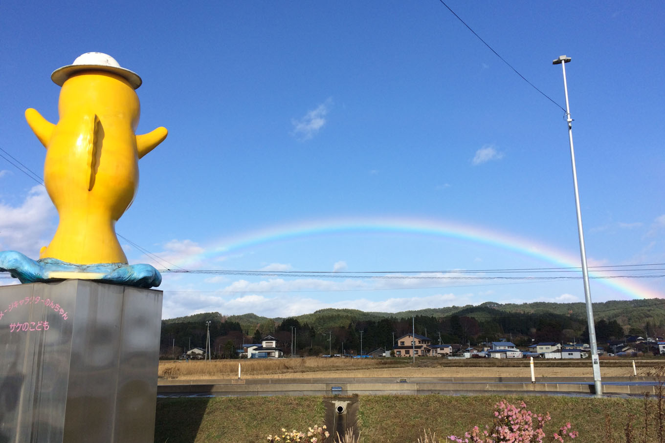 野田村の未来を見つめるのんちゃん（岩手県野田村）