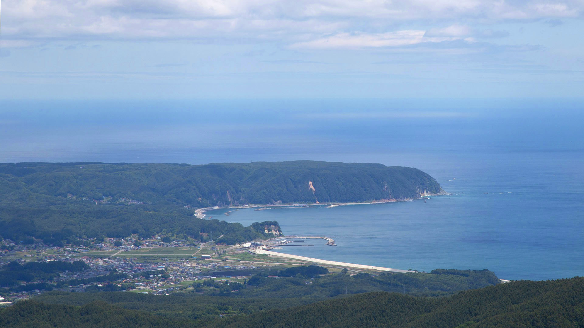 山頂からみる（岩手県野田村）